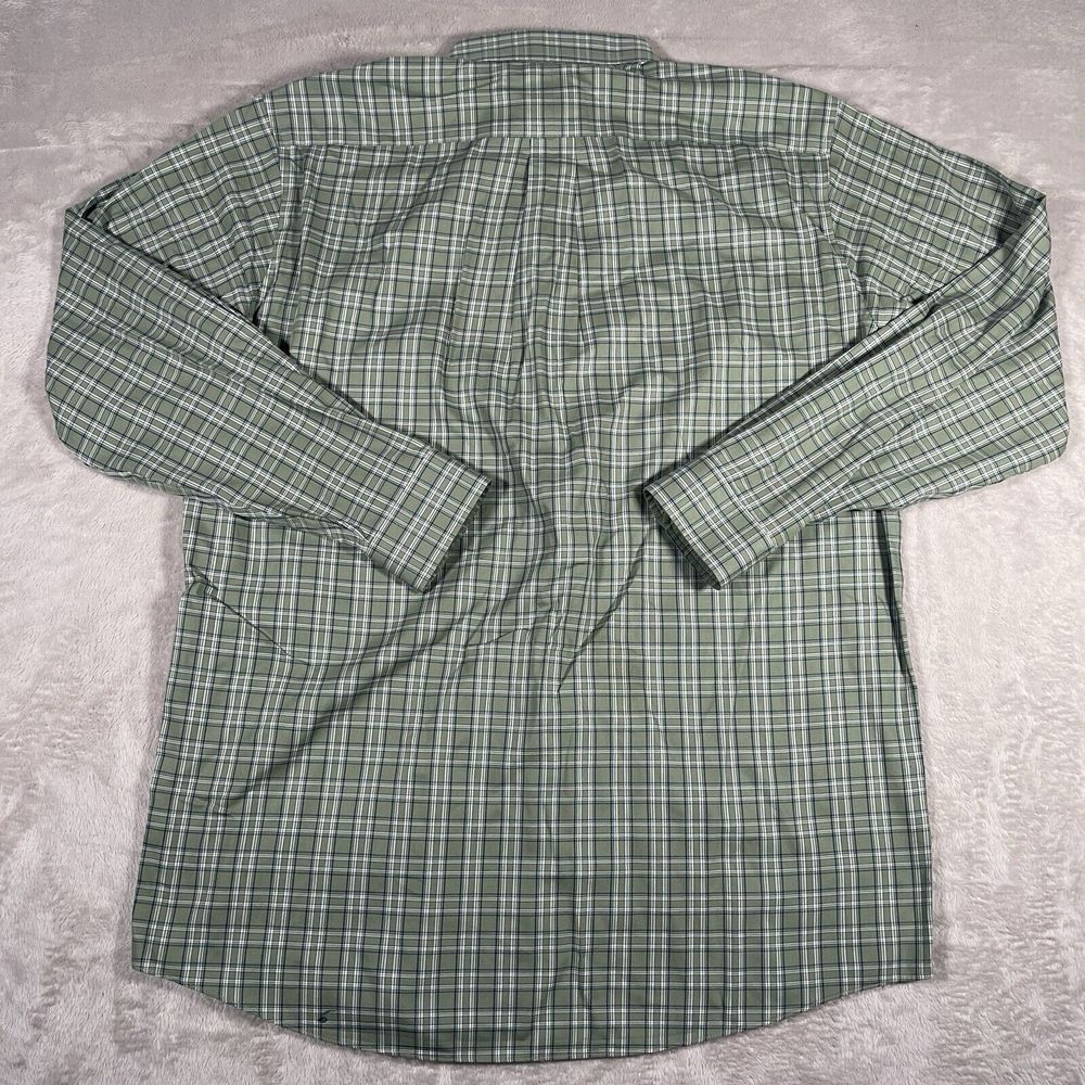LL Bean Traditional Fit Shirt Mens L Green Tartan Plaid Long Sleeve‎ Button Up - Picture 5 of 7